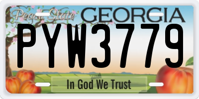 GA license plate PYW3779