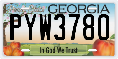 GA license plate PYW3780