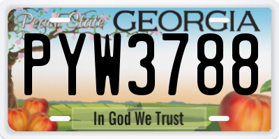 GA license plate PYW3788