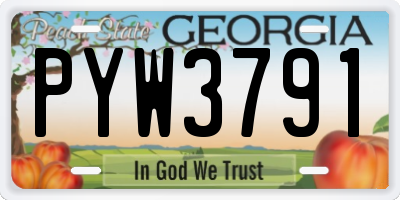GA license plate PYW3791