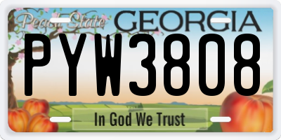 GA license plate PYW3808