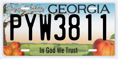 GA license plate PYW3811