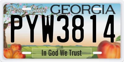 GA license plate PYW3814