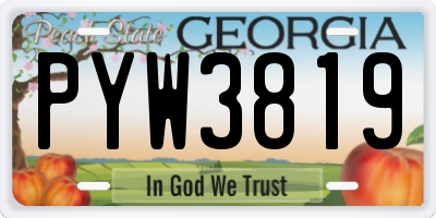 GA license plate PYW3819