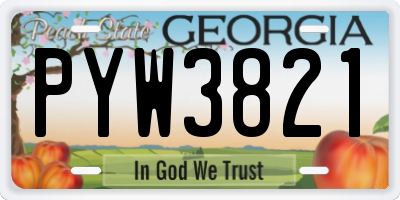GA license plate PYW3821