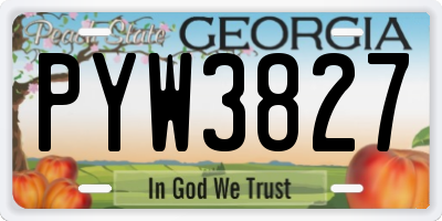 GA license plate PYW3827