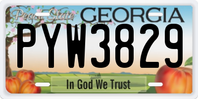 GA license plate PYW3829