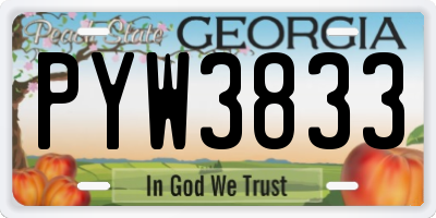 GA license plate PYW3833