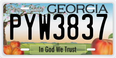 GA license plate PYW3837