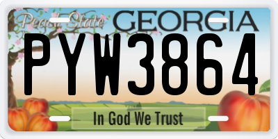 GA license plate PYW3864