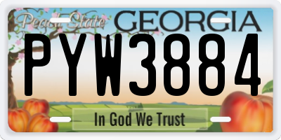 GA license plate PYW3884