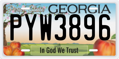 GA license plate PYW3896