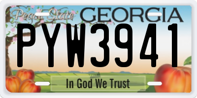 GA license plate PYW3941