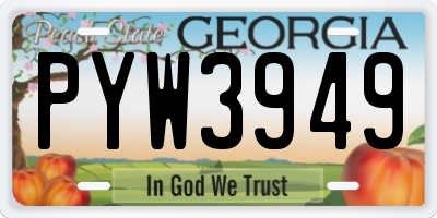 GA license plate PYW3949