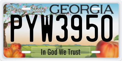 GA license plate PYW3950