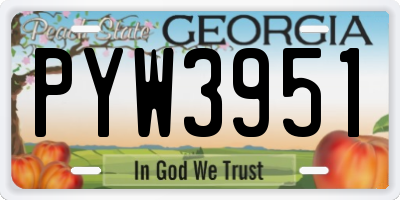 GA license plate PYW3951