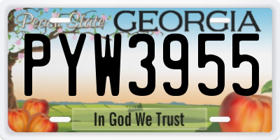 GA license plate PYW3955