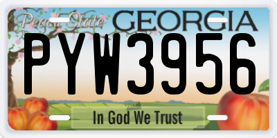 GA license plate PYW3956
