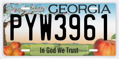 GA license plate PYW3961