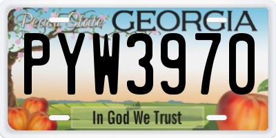 GA license plate PYW3970