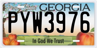 GA license plate PYW3976