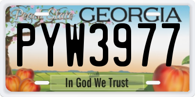 GA license plate PYW3977