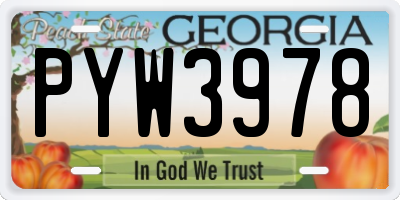 GA license plate PYW3978
