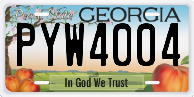 GA license plate PYW4004