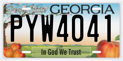 GA license plate PYW4041