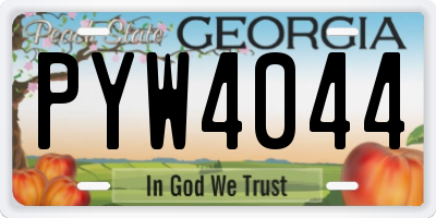 GA license plate PYW4044