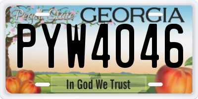 GA license plate PYW4046