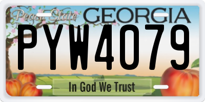 GA license plate PYW4079