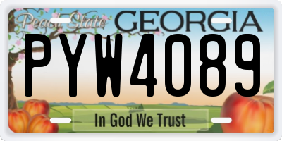 GA license plate PYW4089