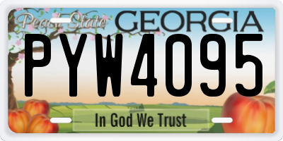 GA license plate PYW4095