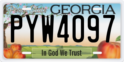 GA license plate PYW4097