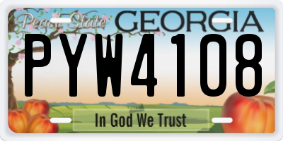 GA license plate PYW4108