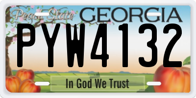 GA license plate PYW4132