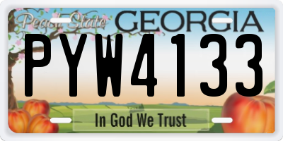 GA license plate PYW4133