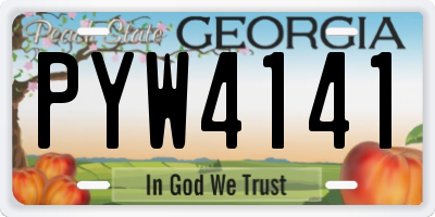 GA license plate PYW4141