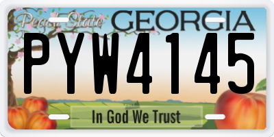 GA license plate PYW4145