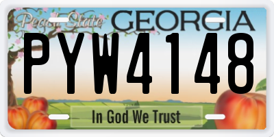 GA license plate PYW4148