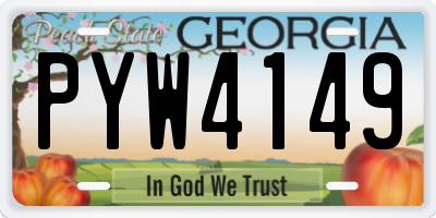 GA license plate PYW4149