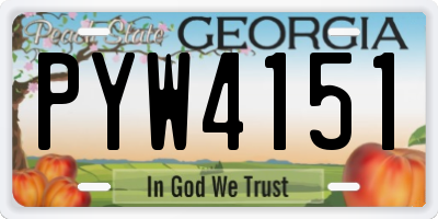 GA license plate PYW4151