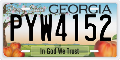 GA license plate PYW4152