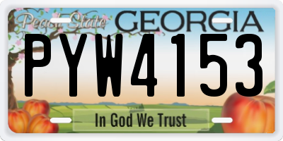 GA license plate PYW4153