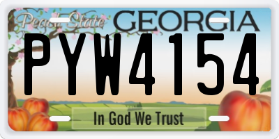 GA license plate PYW4154