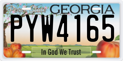 GA license plate PYW4165