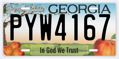 GA license plate PYW4167