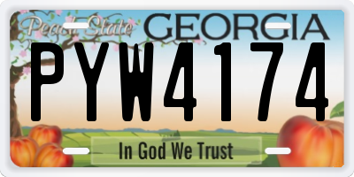 GA license plate PYW4174