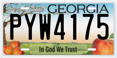 GA license plate PYW4175